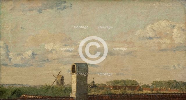 View from a Window in Toldbodvej Looking Towards the Citadel in Copenhagen, c.1833. Artist: Købke, Christen Schiellerup (1810-1848)