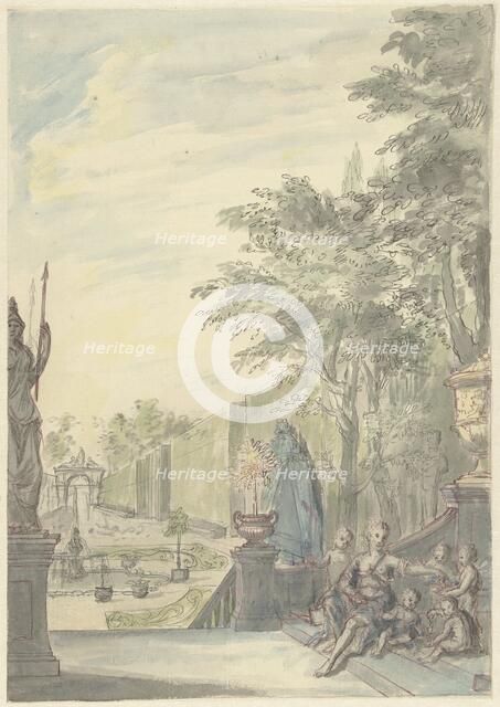 View from a terrace in an ornamental garden, 1705-1769. Creator: Daniel Marot.