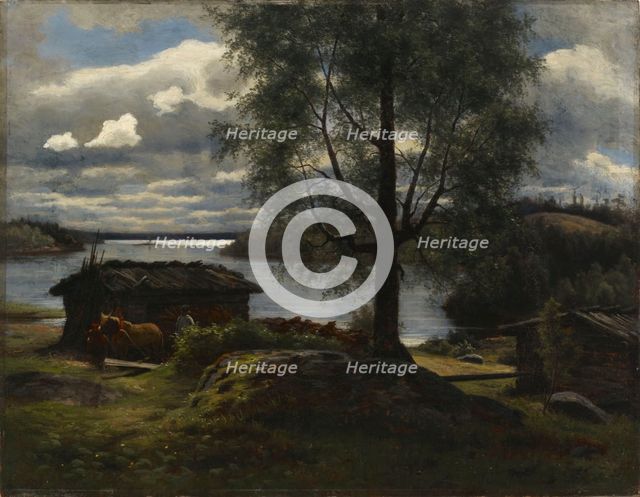View from Aurejarvi lake in the Parish of Kuru, 1872. Creator: August Fredrik Ahlstedt.