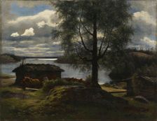 View from Aurejarvi lake in the Parish of Kuru, 1872. Creator: August Fredrik Ahlstedt