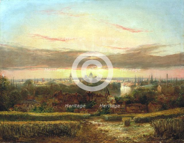 'View from above Wandsworth, Westminster and St Paul's in the Distance' c1849-1866.            Artist: William James Grant