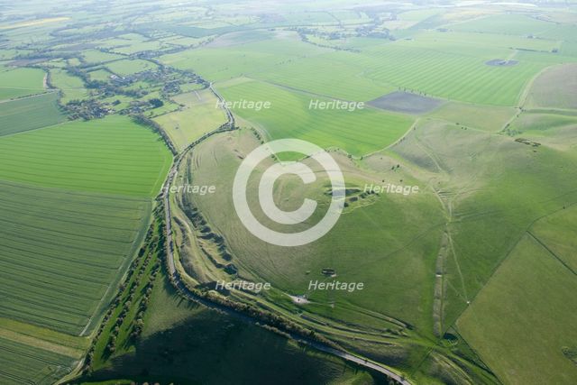 View from Adam's Grave long barrow on Walkers Hill to Alton Barnes, Wiltshire, 2015. Creator: Historic England.