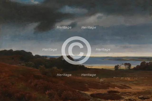 View from Arredsø to Frederiksværk, 1844. Creator: Johan Thomas Lundbye.