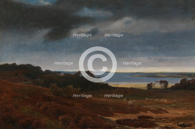 View from Arredsø to Frederiksværk, 1844. Creator: Johan Thomas Lundbye.