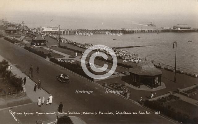 'View from Beaumont Hall Hotel, Marine Parade, Clacton-on-Sea', c1925. Artist: Unknown.