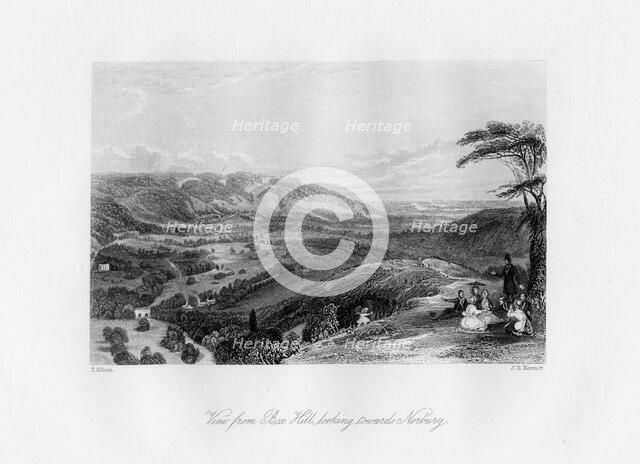 'View from Box Hill, looking towards Norbury', 19th century.Artist: J H Kernot
