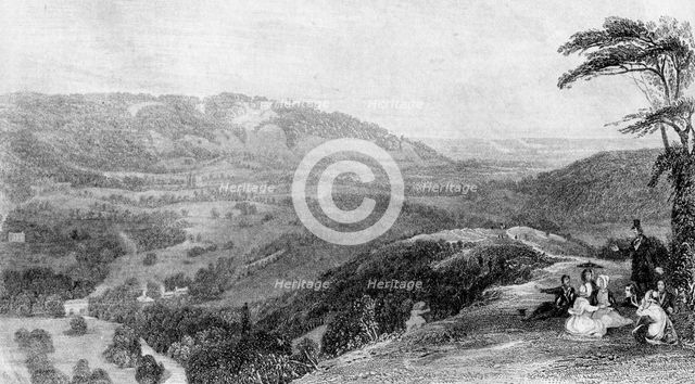 View from Box Hill, looking towards Norbury, Surrey, 19th century.Artist: J H Kernot
