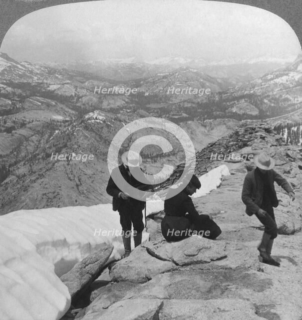 View from Clouds Rest over Tenaya Lake to the distant Matterhorn, California, USA, 1902. Artist: Underwood & Underwood