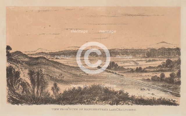 View from "Duke of Manchester's Land", Halcombe,  c.1878. Creator: Edith Stanway Halcombe.