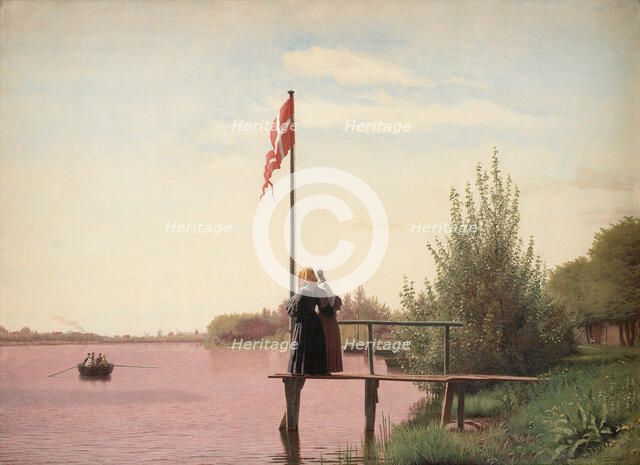 View from Dosseringen near the Sortedam Lake Looking towards the Suburb Nørrebro outside Copenhagen, 1838. Artist: Købke, Christen Schiellerup (1810-1848)