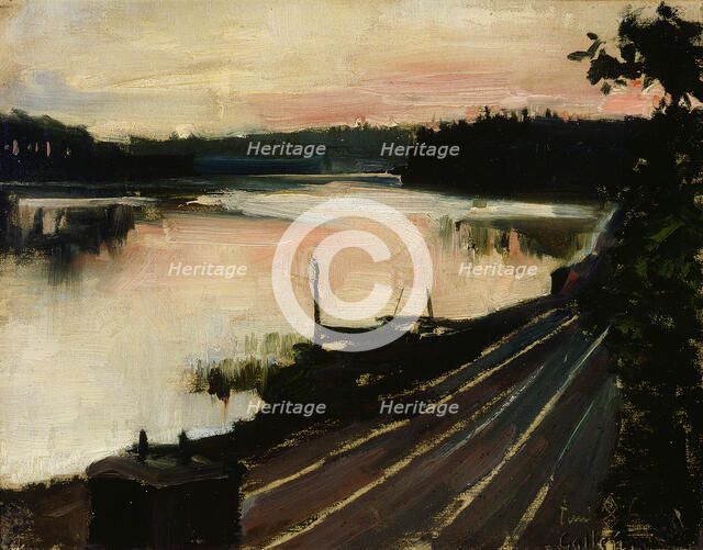 View from Elaintarha at Sunset, 1886. Creator: Akseli Gallen-Kallela.