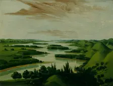 View from Floyd's Grave, 1300 Miles above St. Louis, 1832. Creator: George Catlin