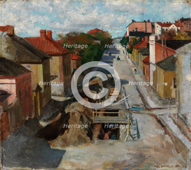 View from Fredrikinkatu, 1883. Creator: Akseli Gallen-Kallela.