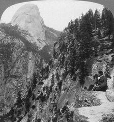 View from Glacier Canyon to Half Dome, Yosemite Valley, California, USA, 1902. Artist: Underwood & Underwood