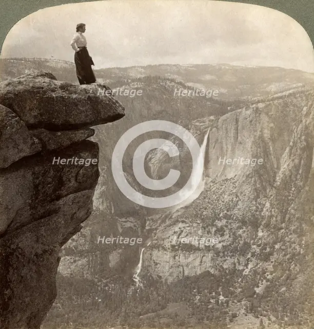 View from Glacier Point, Yosemite Valley, California, USA, 1902.  Artist: Underwood & Underwood