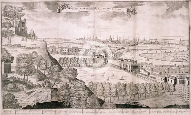 View from Greenwich Park, London, 1723. Artist: Sutton Nicholls