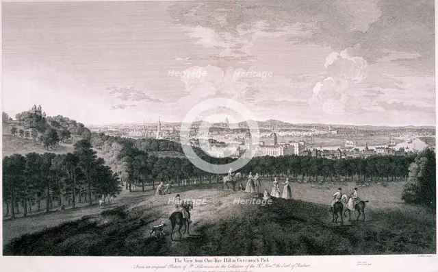 View from Greenwich Park, London, c1774. Artist: I Wood
