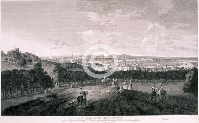 View from Greenwich Park, London, c1774. Artist: I Wood