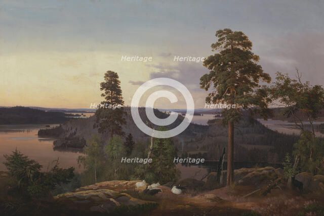 View from Haminalahti, 1853. Creator: Ferdinand von Wright.