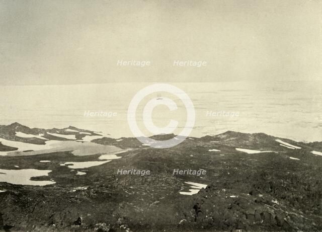 'View from High Hill...The Ship in Loose Pack', c1908, (1909).  Artist: Unknown.