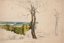 View from Jaakkima Parsonage over the Lake Laatokka; unfinished, 1860. Creator: Magnus von Wright