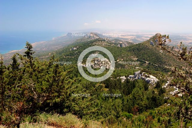 View from Kantara Castle, North Cyprus. Creator: Peter Thompson.
