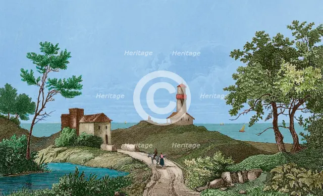 View from Lake Erie, (Great Lakes), United States, 1837, (1850).  Creator: Jacques Gerard Milbert.