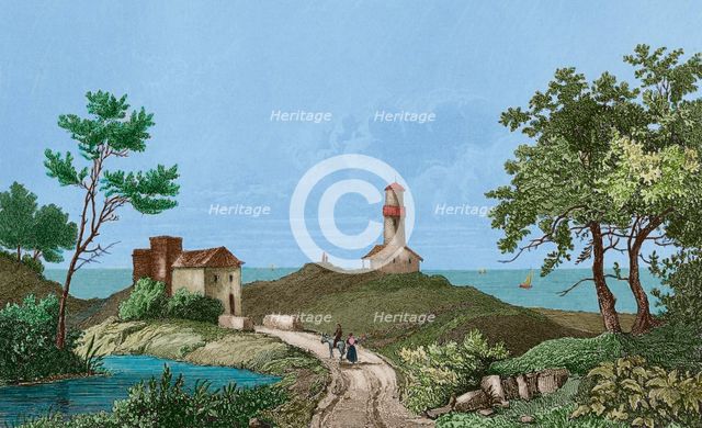 View from Lake Erie, (Great Lakes), United States, 1837, (1850).  Creator: Jacques Gerard Milbert.