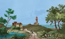 View from Lake Erie, (Great Lakes), United States, 1837, (1850). Creator: Jacques Gerard Milbert