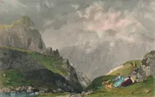View from Langdale Pikes, Looking Towards Bowfell, Westmorland 1835. Artist: William Kelsall