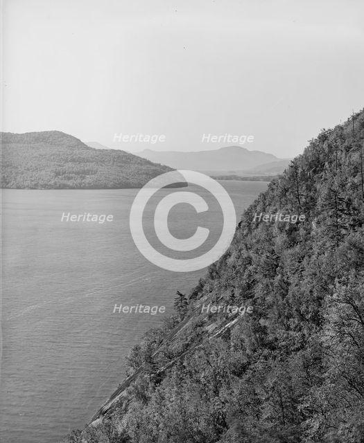 View from path to Rogers' Rock Heights, Lake George, N.Y., between 1900 and 1910. Creator: William H. Jackson.