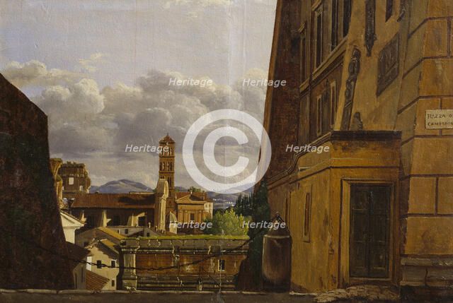 View from Piazza di Campidoglio, Roma, early-mid 19th century. Creator: Gustaf Soderberg.