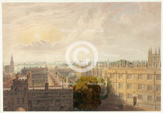 View From Radcliffe Library, n.d. Creator: Frederick Mackenzie.