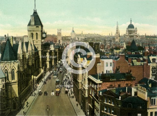 'View from St. Clement Danes Showing Law Courts', c1900s.  Creator: Eyre & Spottiswoode.