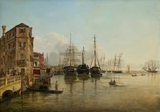 View from Strada Nuova [today Via Garibaldi] towards the Giardini Pubblici in Venice, 1834. Creator: Rudolf von Alt