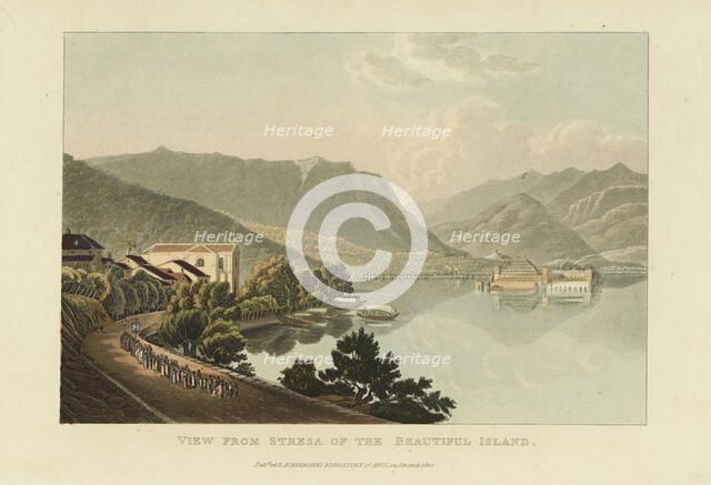 View from Stresa of the Beautiful Island (Isola Bella, Lago Maggiore), before 1820. Creator: Gabriel Ludwig Lory.
