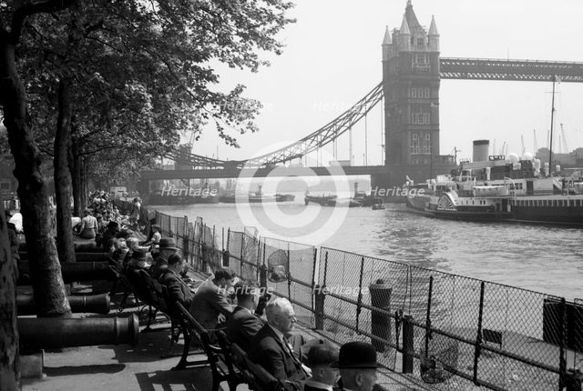 View from Thames Embankment, London, c1945-c1965. Artist: SW Rawlings