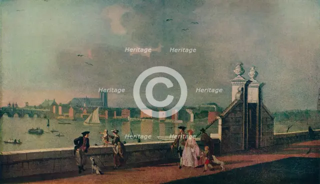 'View from the Terrace of Old Somerset House', c1770. Artist: Paul Sandby.
