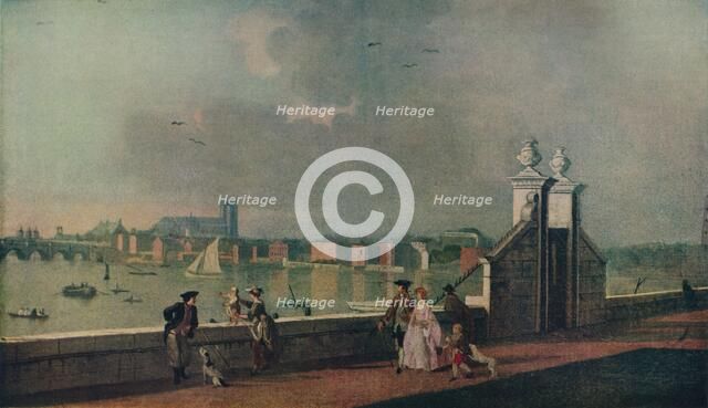 'View from the Terrace of Old Somerset House', c1770. Artist: Paul Sandby.