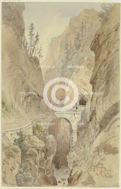 View from the Via Mala on the Splügenstraße, 1856. Creator: Carl Morgenstern.