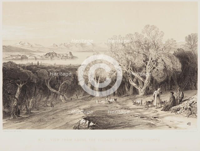 View from the Village of Ascension, Corfu, 1863. Creator: Edward Lear.