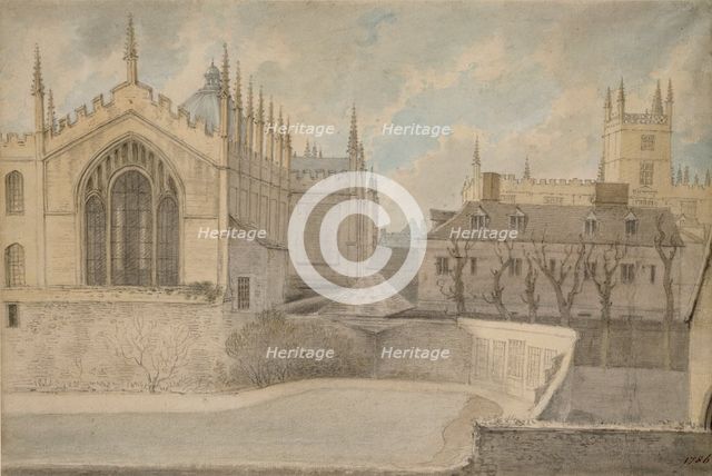 View from the Warden's Lodgings, New College, 20 November 1786. Artist: John Baptist Malchair.