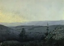 View From the Armankoi Mountain to the South-East Kuraiskaya Heights Altai, 1880-1897. Creator: Pavel Mikhailovich Kosharov