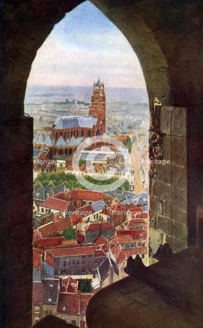 View from the belfry of Bruges, Belgium, c1924. Artist: Unknown