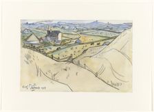 View from the dunes on Koog on Texel, 1917. Creator: Jan Toorop