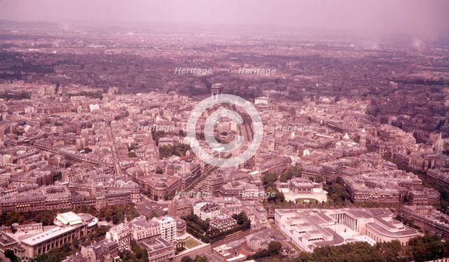 View from the Eiffel Tower, Paris, France, c1955.  Creator: Arthur Charles Kirby Ware.