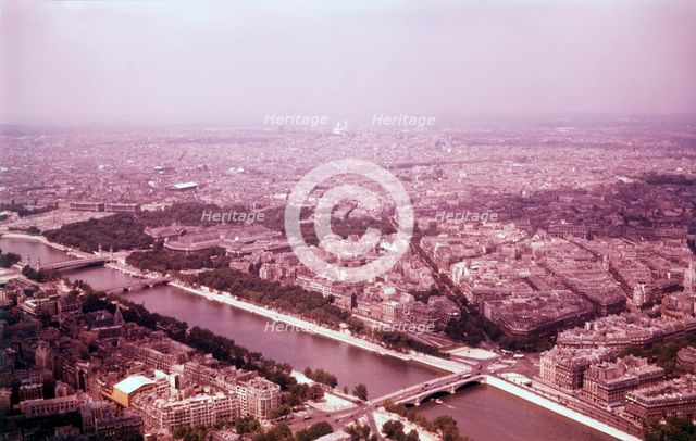 View from the Eiffel Tower, Paris, France, c1955. Creator: Arthur Charles Kirby Ware.