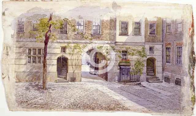 View from the entrance of Staple Inn, London, 1882. Artist: John Crowther