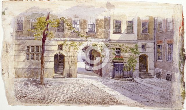 View from the entrance of Staple Inn, London, 1882. Artist: John Crowther