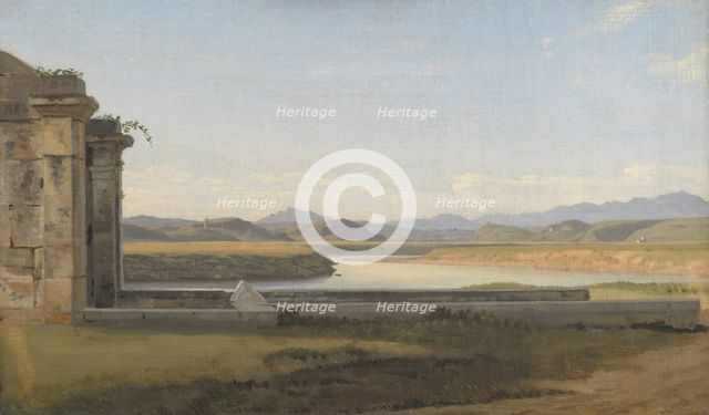View from the Fontana Acetosa, Rome;View of the Fontana Acetosa, 1814-1816. Creator: CW Eckersberg.